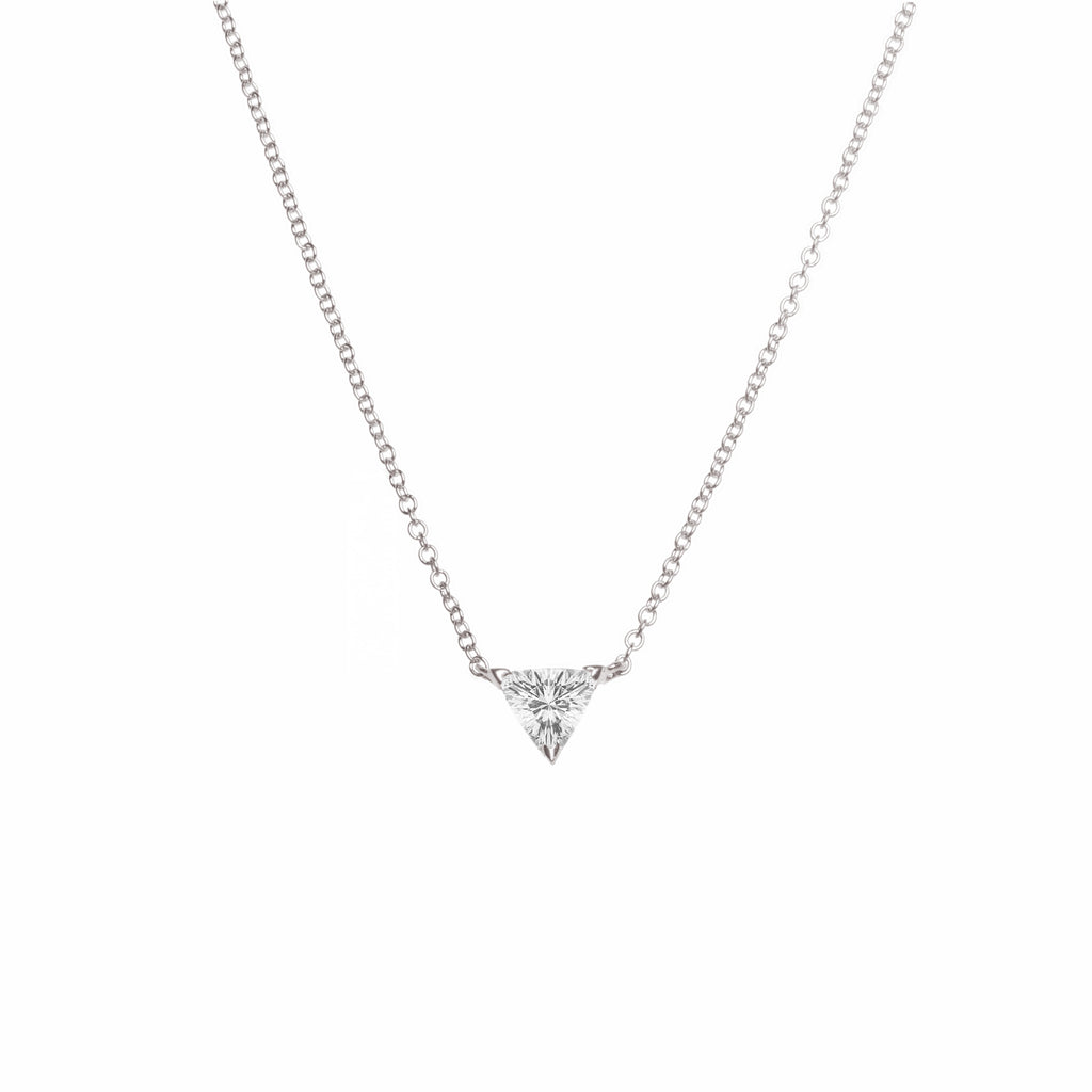 GARCIA Solitaire Trillion Diamond Necklace in Solid 14K Or 18K Gold-Bana Bana-14K Solid Gold,18K Solid Gold,email,essentials,jewelry,necklace