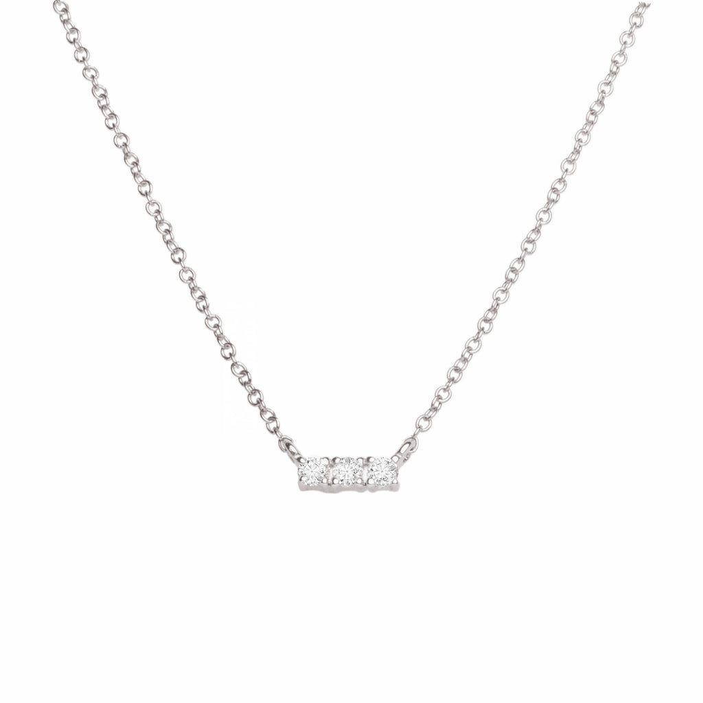 RIEMA Three Stone Pavé White Diamond Necklace-Bana Bana-14K Solid Gold,18K Solid Gold,earrings,essentials,jewelry