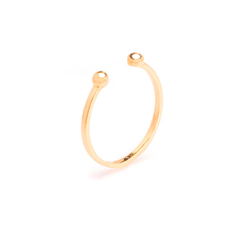 AGATA Dual Sphere Open Ring-Bana Bana-14K Solid Gold,18K Solid Gold,essentials,jewelry,rings