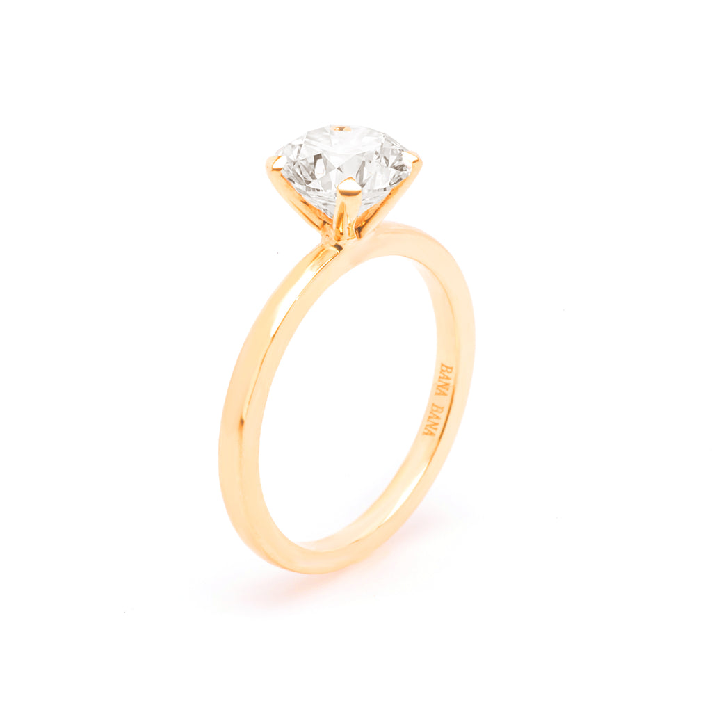 CORA The Signature Solitaire Four-Prong Round Diamond Engagement Ring, 1.5 ctw-Bana Bana-14K Solid Gold,18K Solid Gold,engagement,jewelry,rings