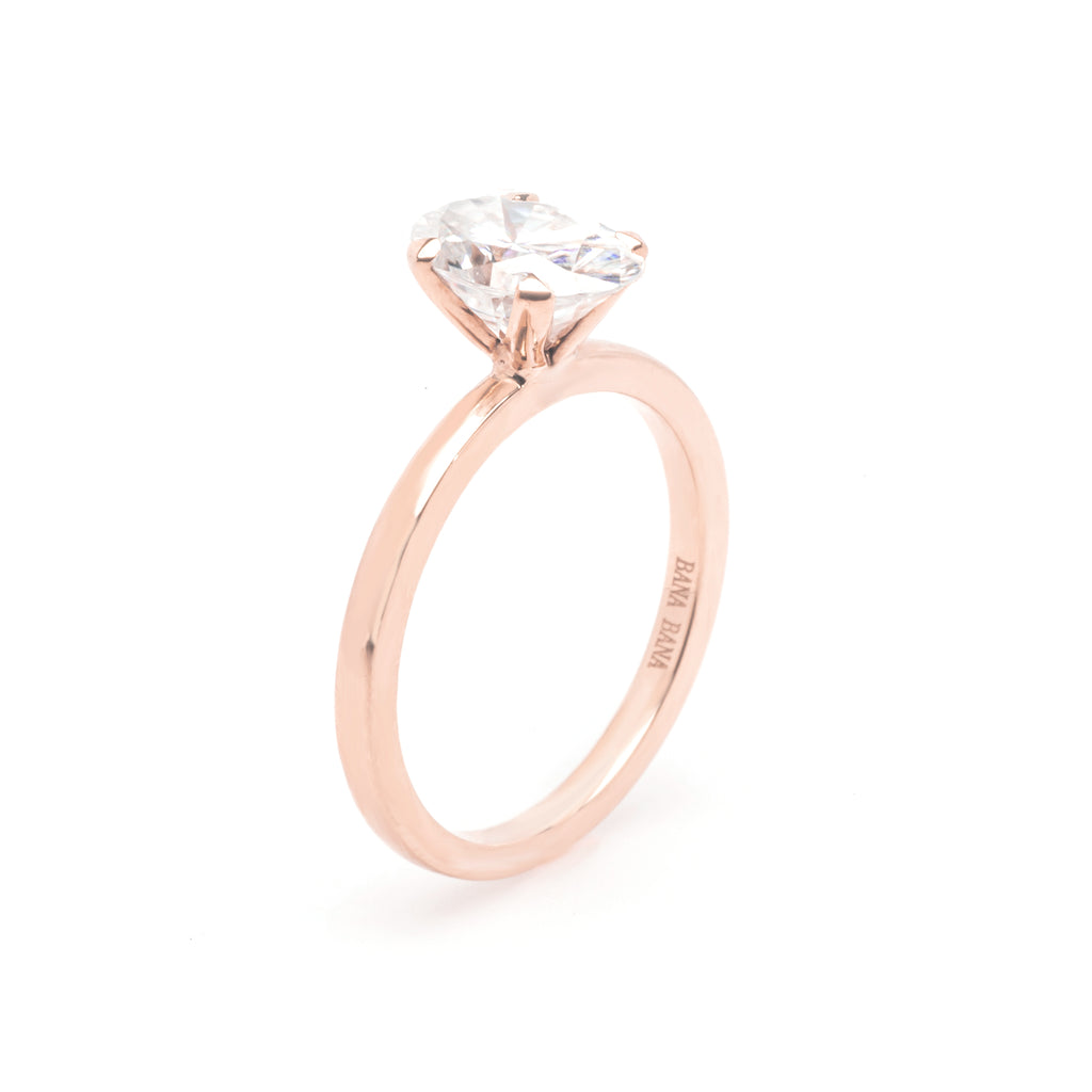 DIONE The Signature Solitaire Four-Prong Oval Diamond Engagement Ring, 2.10 ctw-Bana Bana-14K Solid Gold,18K Solid Gold,engagement,jewelry,rings