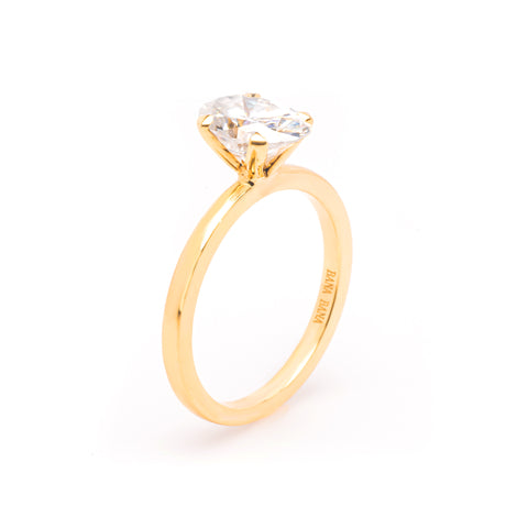 DIONE The Signature Solitaire Four-Prong Oval Diamond Engagement Ring, 2.10 ctw-Bana Bana-14K Solid Gold,18K Solid Gold,engagement,jewelry,rings