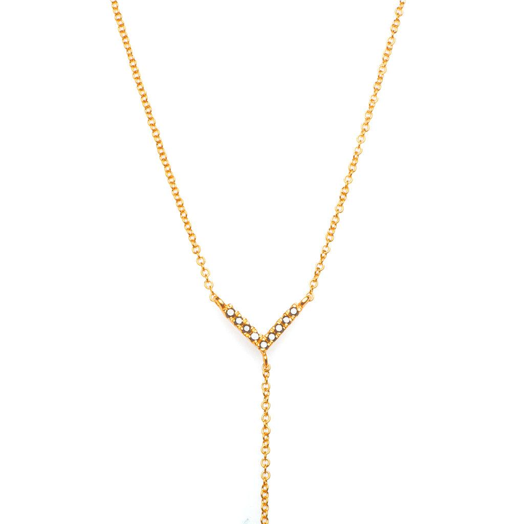 DEVINE V-Shaped Pavé Black Diamond Pendant-Bana Bana-14K Solid Gold,18K Solid Gold,Black Diamond,essentials,jewelry,necklace