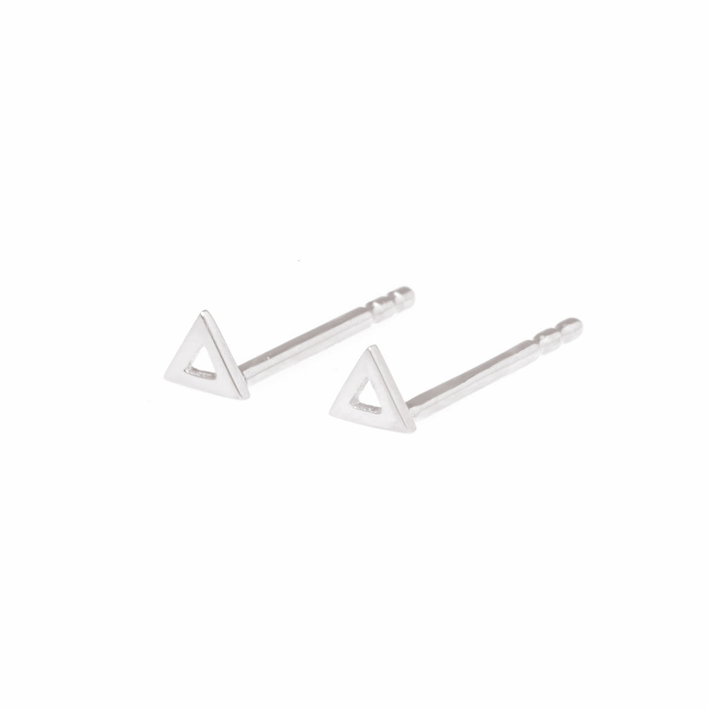 HAKOS Hollow Triangle Studs-Bana Bana-14K Solid Gold,18K Solid Gold,earrings,essentials,jewelry