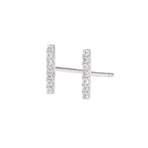 EVITA Long Pavé White Diamond Bar Earrings-Bana Bana-14K Solid Gold,18K Solid Gold,earrings,essentials,jewelry